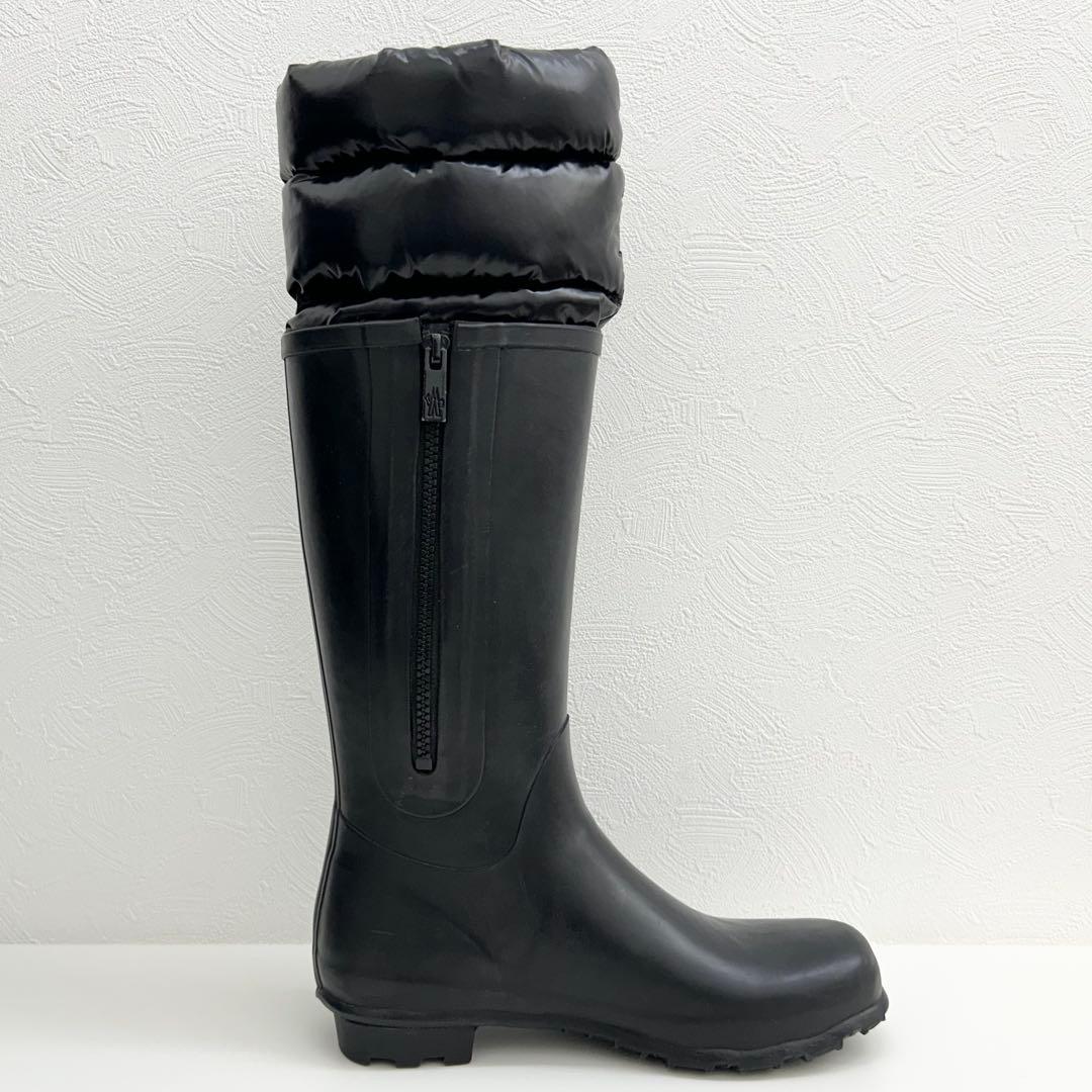 中古良品】正規店購入品 モンクレール ダウン レインブーツ ブラック 24cm