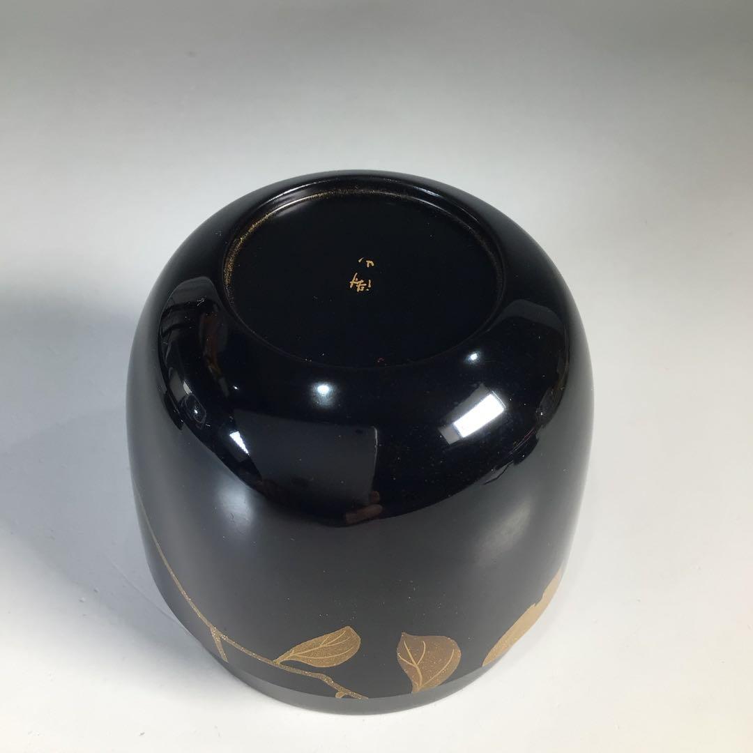 N727 棗 『輪島塗』『平野涛山作』『螺鈿』『椿蒔絵』『中棗』 共