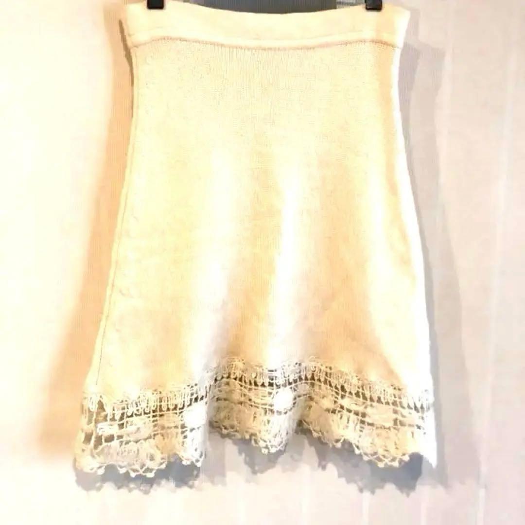 シャネル☆ ニットスカート　ロゴプレート付　ニットレース　カシミヤ　ヴィンテージ 中古・古着通販】CHANEL (シャネル) ニットスカート/カシミヤ100