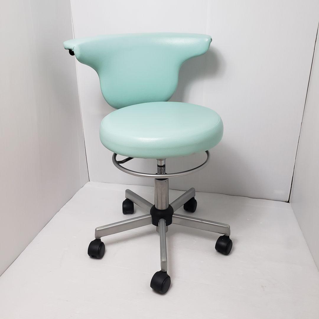 ①病院ドクター用丸椅子　藤沢工業　ACS700LBL　オフィースチェア　送料込み 藤沢工業 メディカルチェア ワークスツール TO-RC-700L 背もたれ付 足
