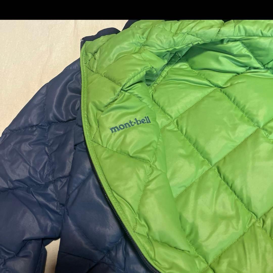 mont-bell ダウンジャケット キルティング リバーシブル 紺/緑