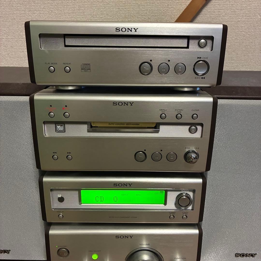 訳ありお値打ち品】SONYシステムコンポ CD•MD•チューナー リモコン付