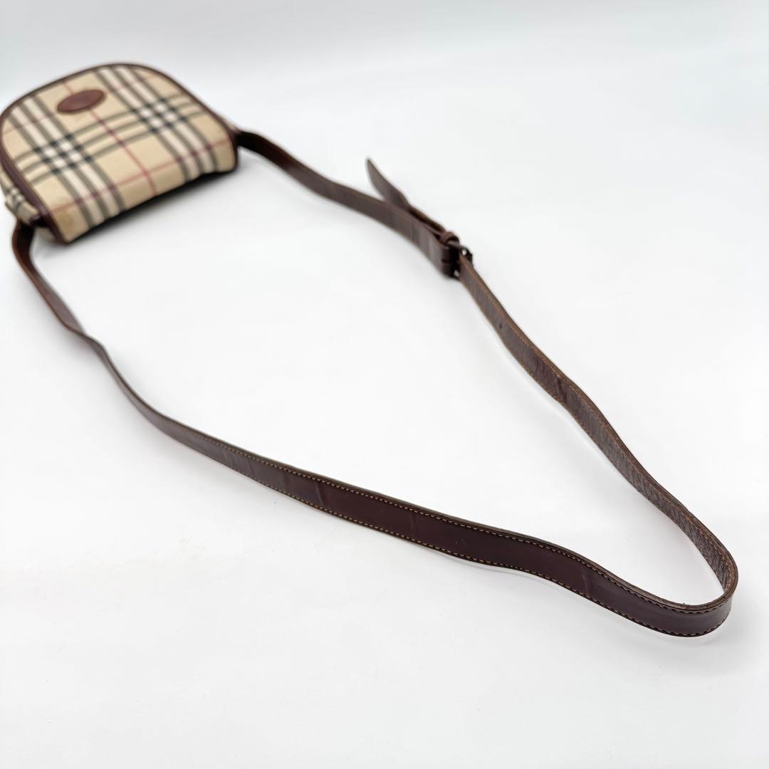 バーバリー ノバチェック シャドーホース PVC レザー ショルダーバッグ