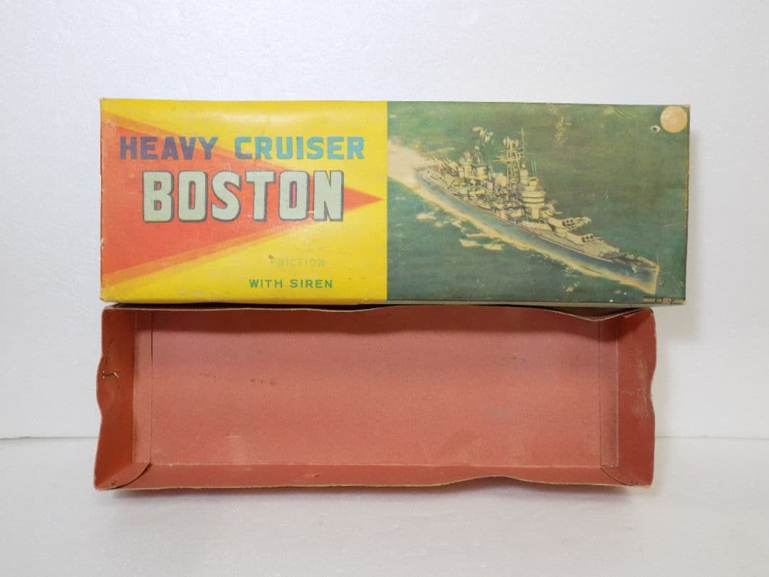希少ブリキ 萬代屋 戦艦 BOSTON フリクション