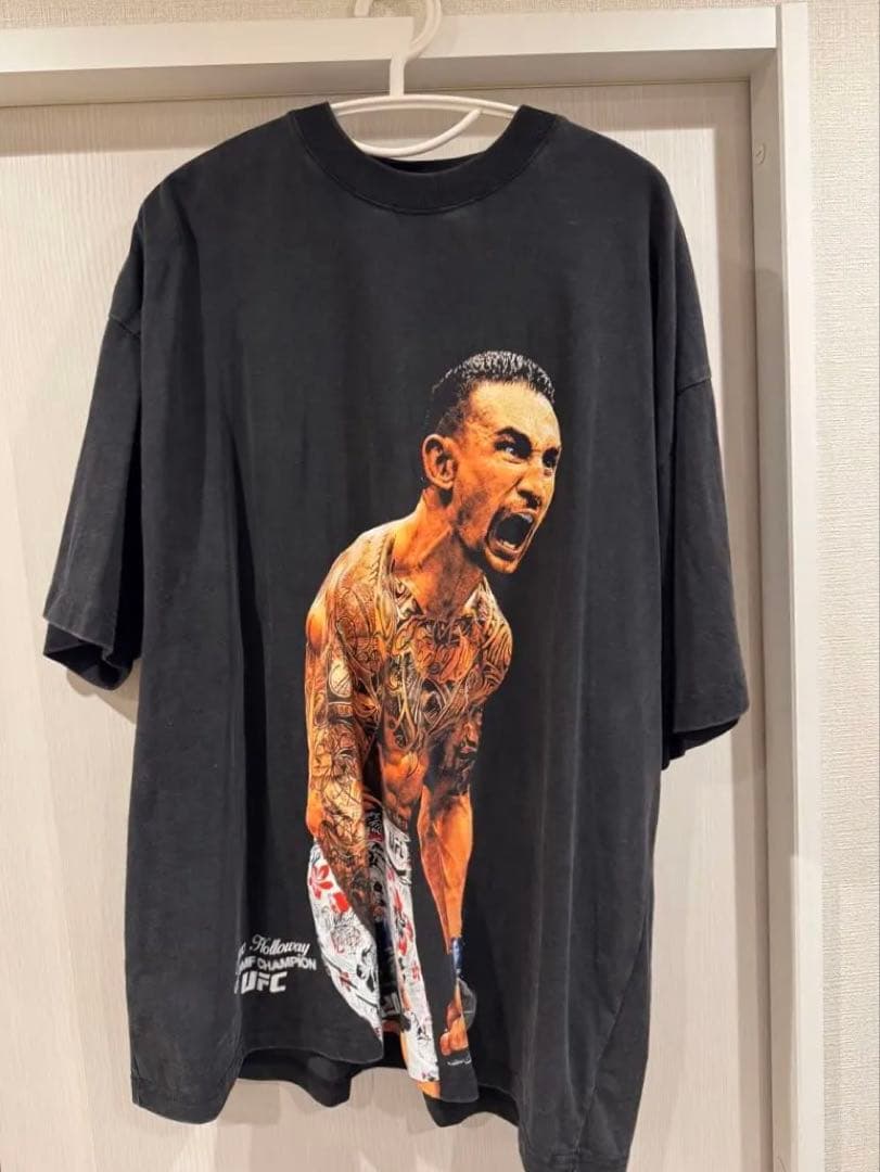川口春奈着用】マックス・ホロウェイ ヴィンテージ加工 Tシャツ UFC XL