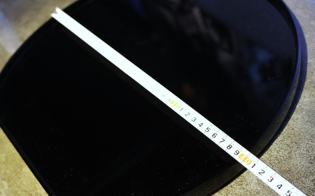 本黒漆塗 半月盆 三枚セット 箱入り 40cm