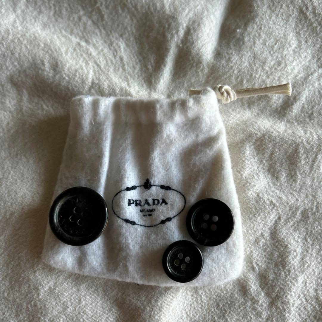 PRADA ブラック ナイロン ロングコート ステンカラー 後ろ襟ロゴあり