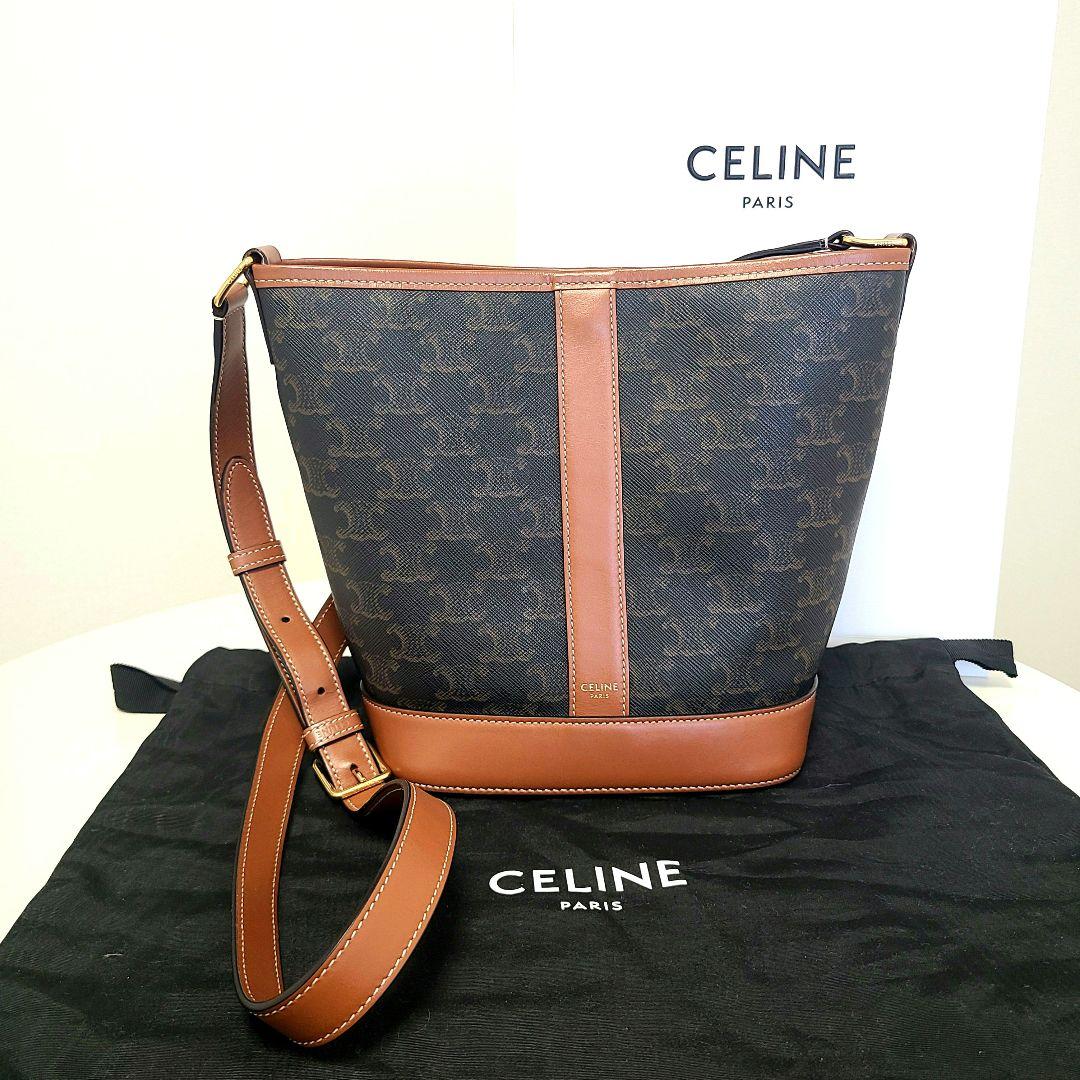 美品 CELINE スモール バケット トリオンフキャンバス タン - メルカリ