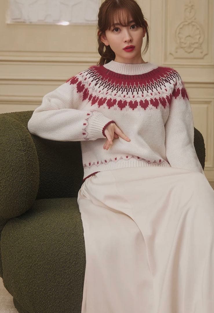 ♡Heart Fair Isle Knit Mini Dress♡