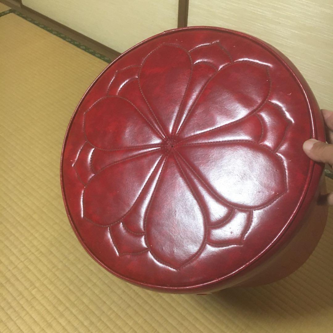 昭和レトロ 当時物 丸椅子 スツール 収納 ドレッサーチェア クッション