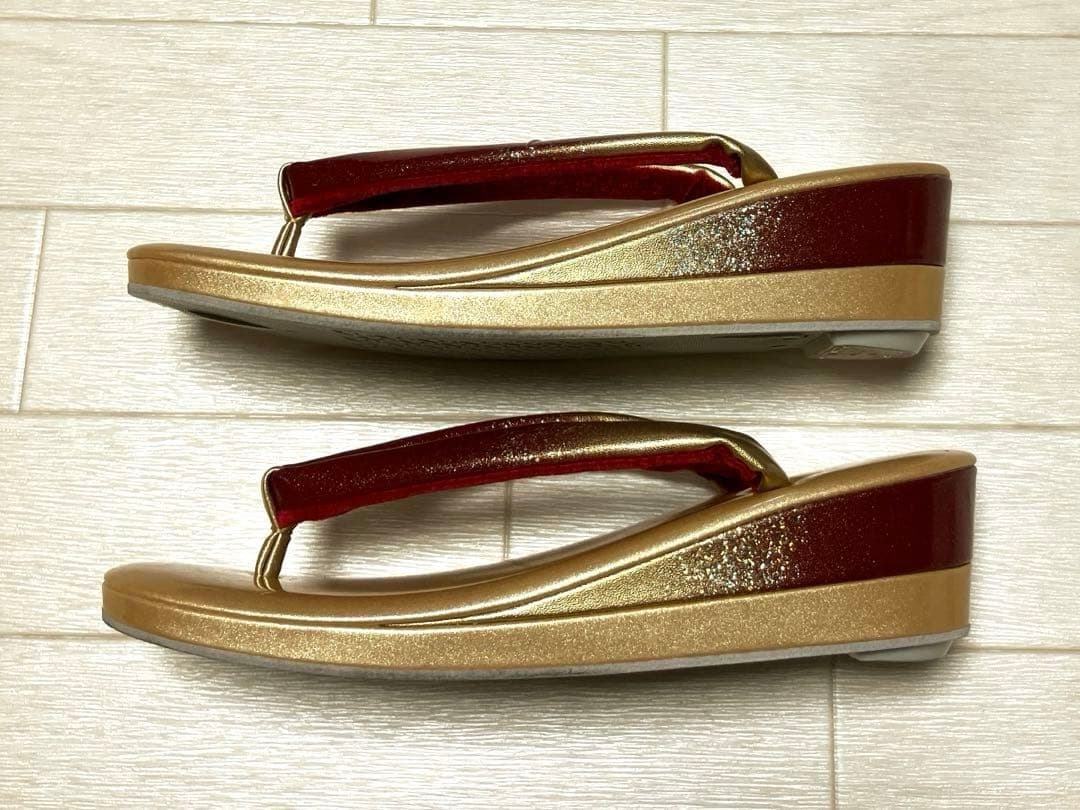 《未使用・箱付き》京都きもの友禅　夢想姿　草履バッグセット　金彩　螺鈿