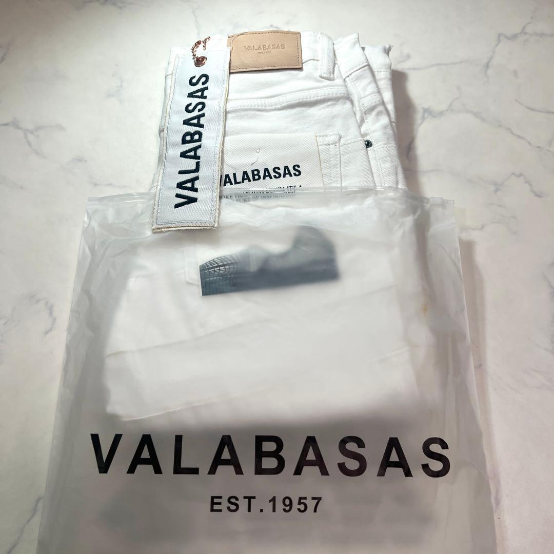 valabasasバラバサス パネルダメージフレアスキニーデニム ホワイト 29