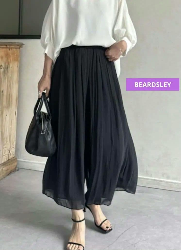 【おまとめ2点専用】新品✴BEARDSLEYシワシフォンギャザーパンツ✴ブラック BEARDSLEY｜シワシフォンギャザーパンツ(ドット) | Rakuten Fashion