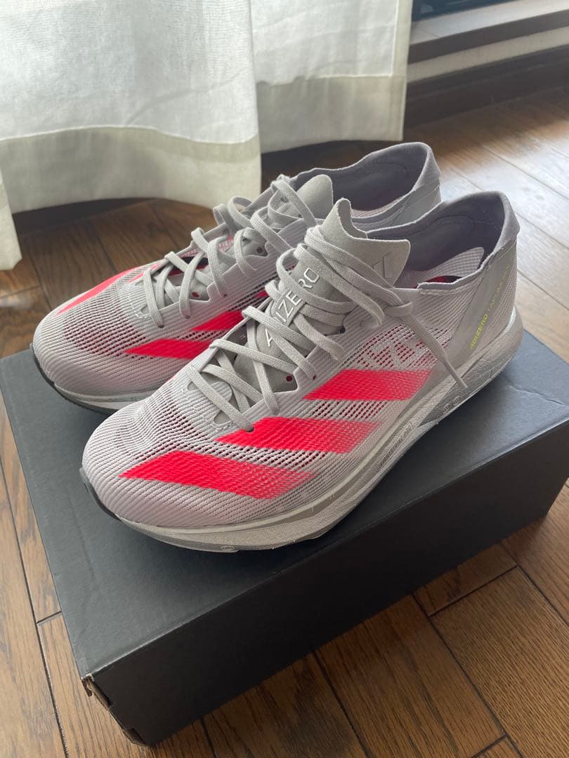 ADIZERO スパイクシューズ グレー/レッドadidas サッカーシューズ