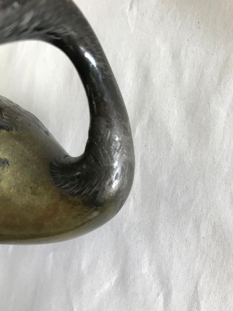 銅製:夫婦鶴置物(小判台付)秀尚作(注:説明文) - メルカリ