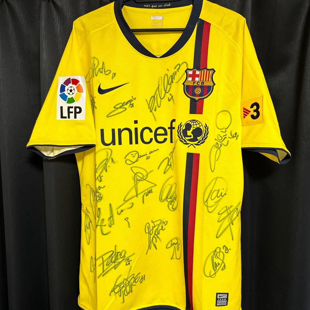 FCバルセロナ直筆マルチサインユニフォーム証明書付きメッシイニエスタ