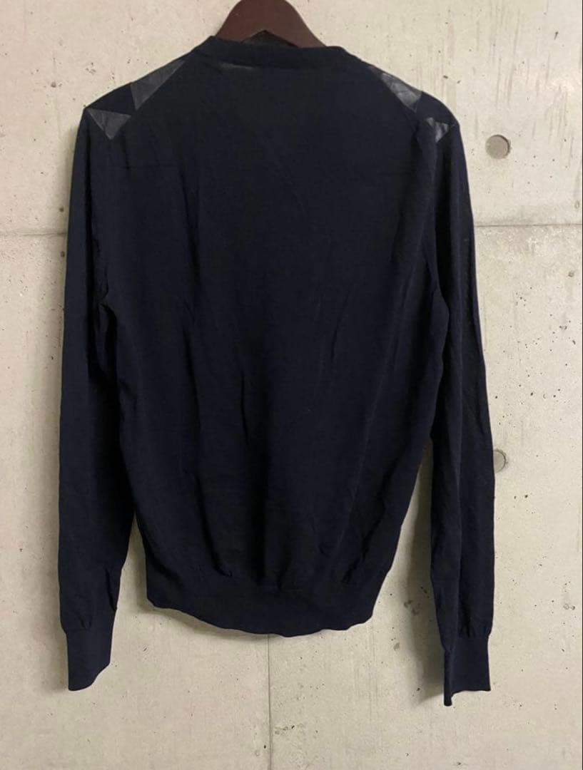 dior homme 19ss ランウェイ着用レザーアーガイルニット ブラック