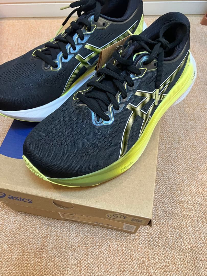 新品 アシックス ゲルカヤノ 30 ブラック/イエロー 26.0cm