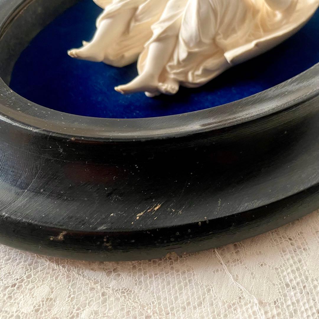 2人の天使のメダイヨン エンジェル フランスアンティーク オーバル