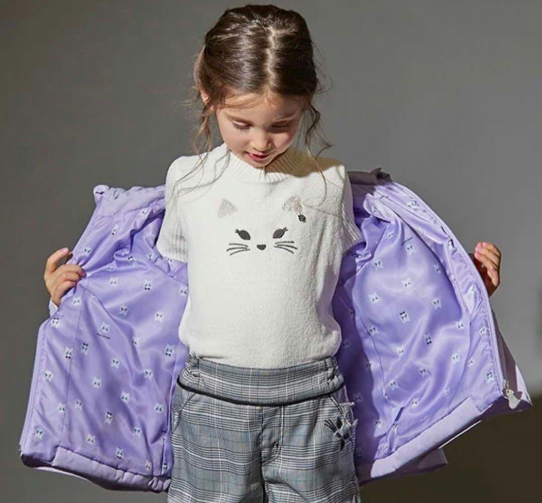 新品】アナスイミニ ダウン 中綿 コート アウター ねこ はっ水ネコ耳