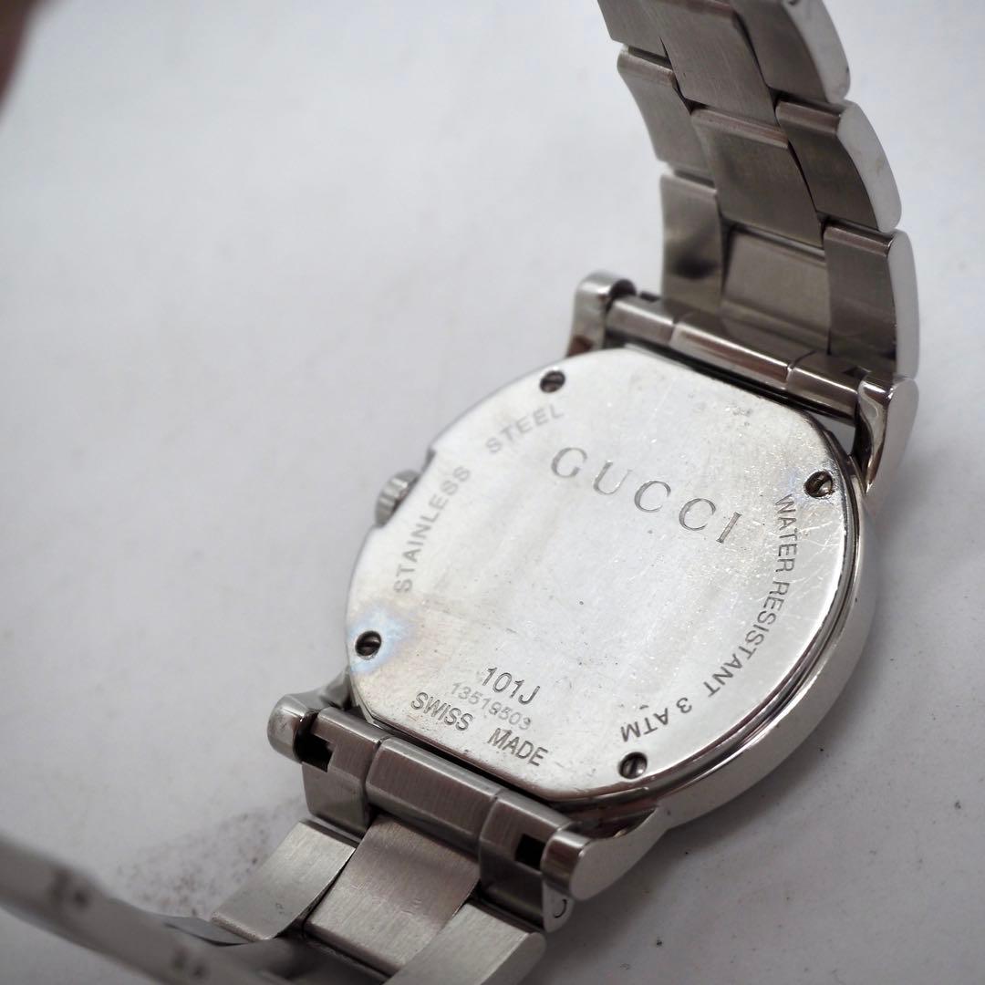 174 稼働 GUCCI 時計 メンズ Gフェイス 箱付き 101J グレー 専用174