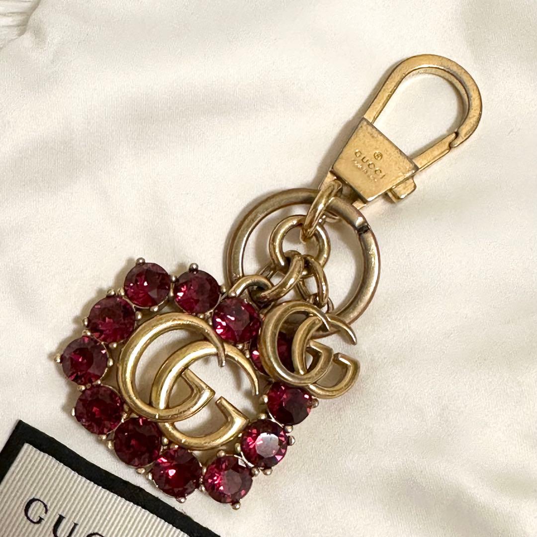 良品✨ GUCCI キーリング キーホルダー GGマーモント ラインストーン
