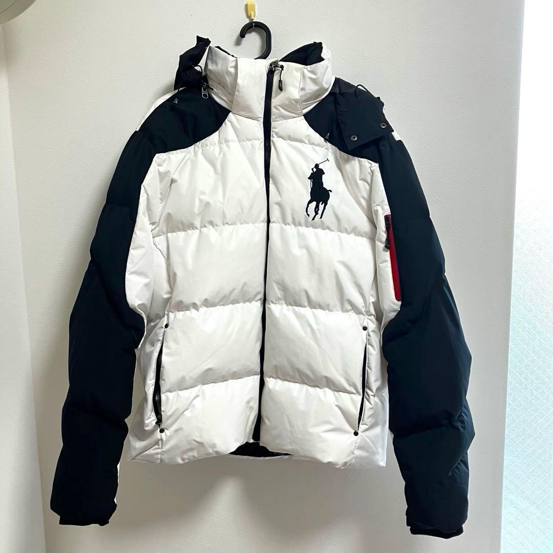 ポロラルフローレン ダウンジャケット ビッグポニー 刺繍 ホワイト 黒