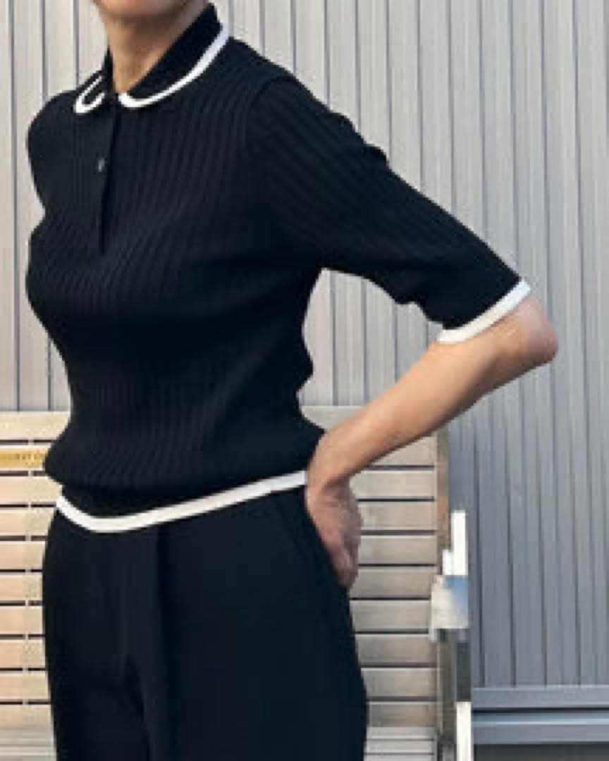 松井愛莉さん着用 SLOANE ワイドリブ バイカラーポロ - メルカリ