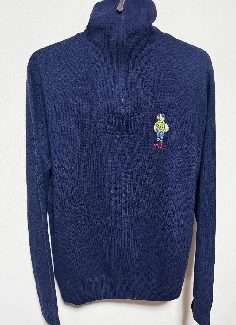 ポロ ラルフローレン ベアウールクォータージップセーター 秋冬 サイズM 新品 Polo ベア ウール クォータージップ セーター（ニット/セーター