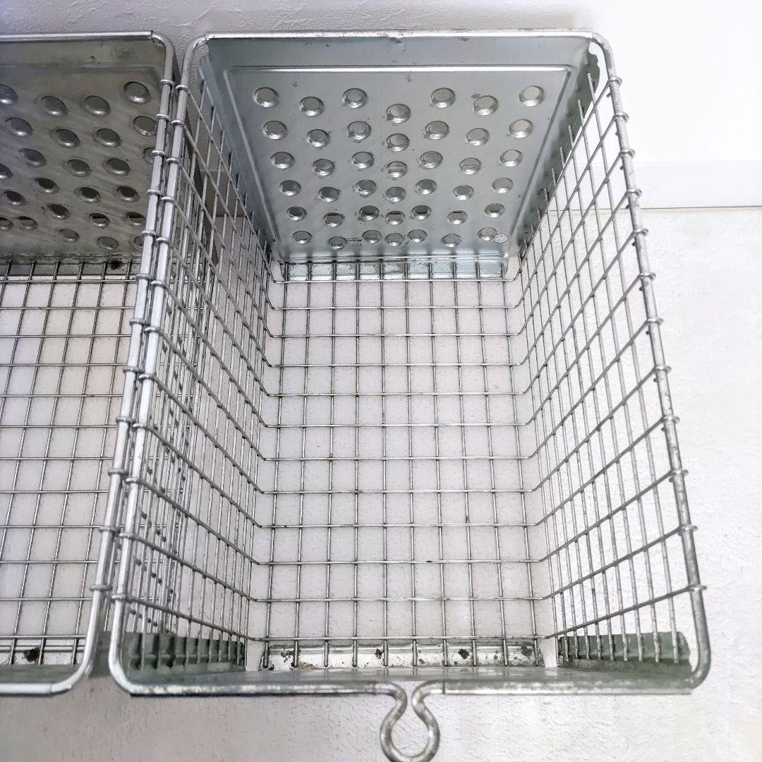 VINTAGE \"LYON\" L BASKET　ステンレスバスケット