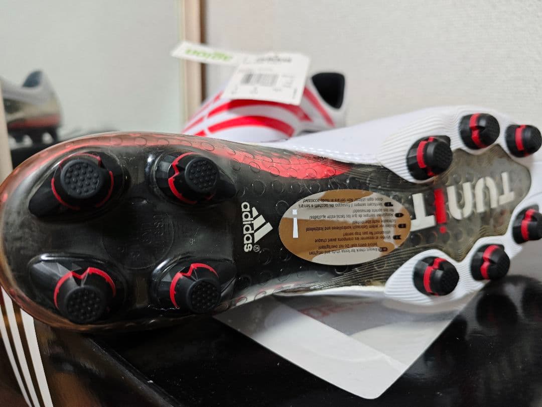 adidas F50 TUNITサッカーシューズ ホワイト/レッド 27.5cm