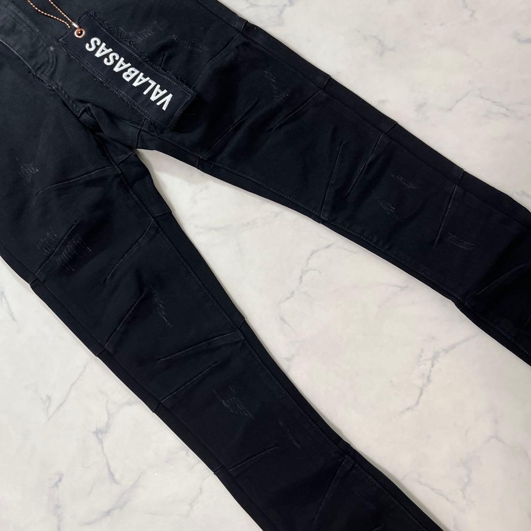 valabasas バラバサス ダメージスタックフレアスキニーデニム 新品 28