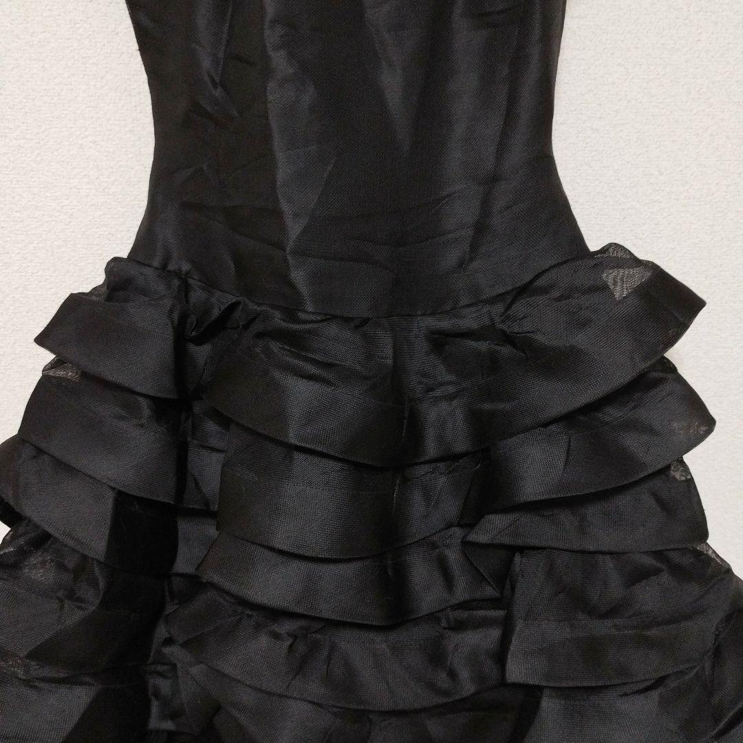 オスカーデラレンタ ドレス ブラック フリル アシンメトリー