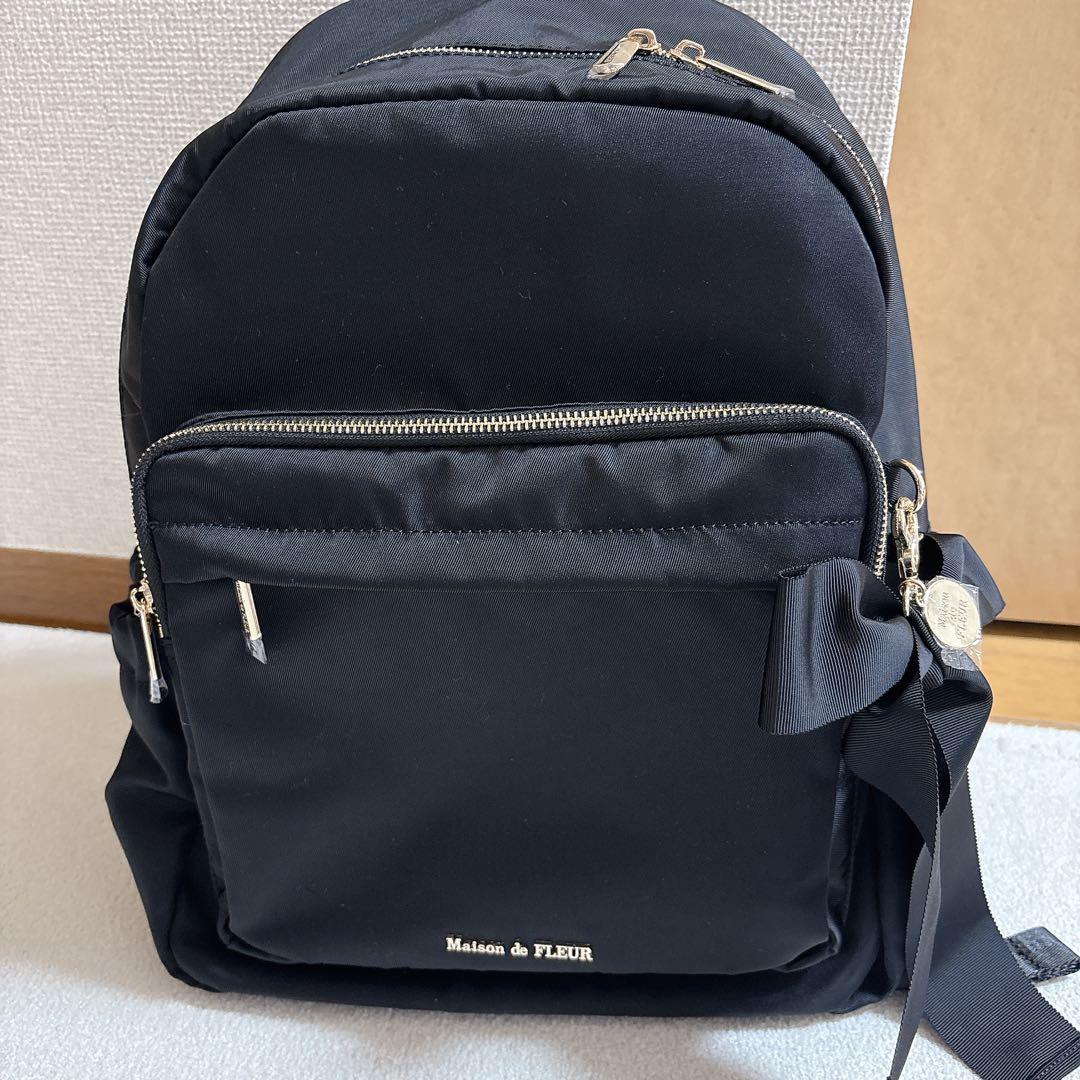 メゾンドフルール 撥水加工キャリーオンリュック ブラック メゾン ド フルール Maison de FLEUR 撥水加工キャリーオンリュック