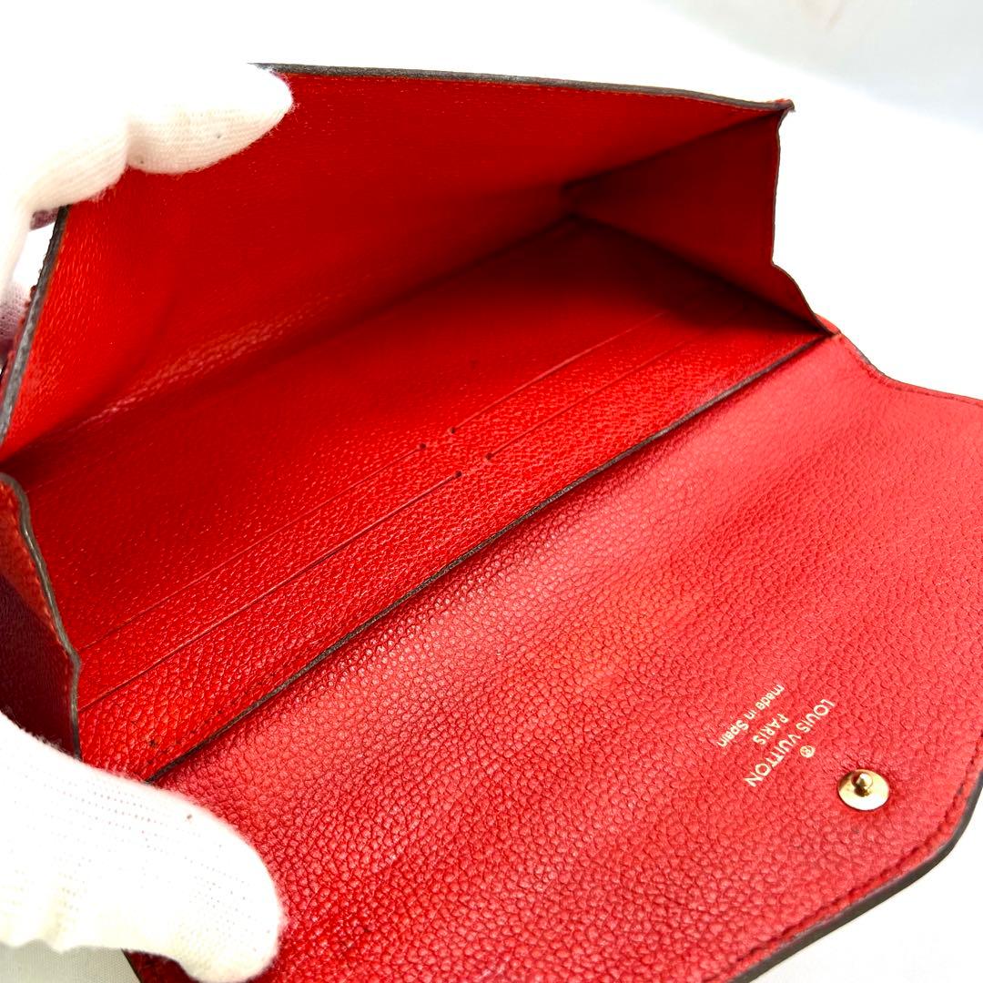 ルイヴィトン アンプラント ポルトフォイユキュリーズ オリアン(赤) 長財布