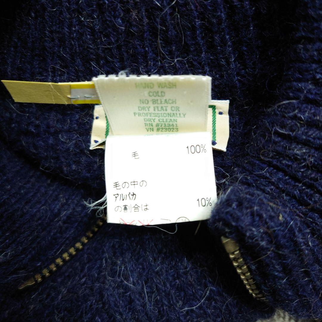 80's USA製 L.L.Bean アルパカ混 ドライバーズニット 美品