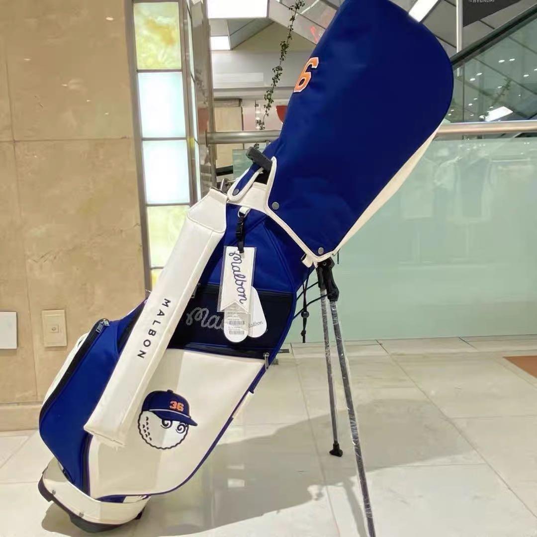 Malbon スタンドバッグ 36 青と白malbon マルボン ゴルフ キャディ