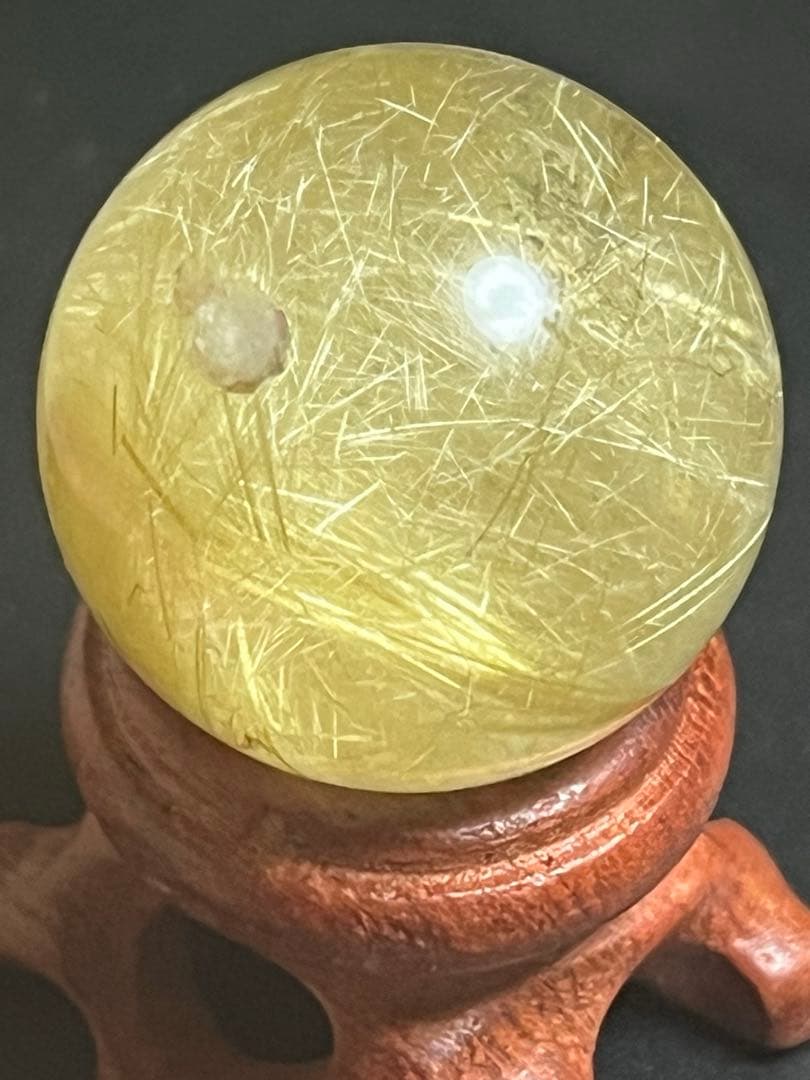 ルチルクォーツ　スフィア　丸玉　24.5mm 透明感抜群　天然石