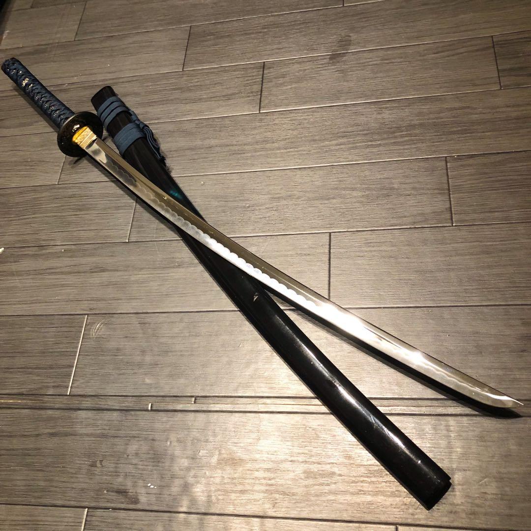 高級模造刀 高級居合刀 優波紋 亜合金刀身 名刀 居合刀 緑藍