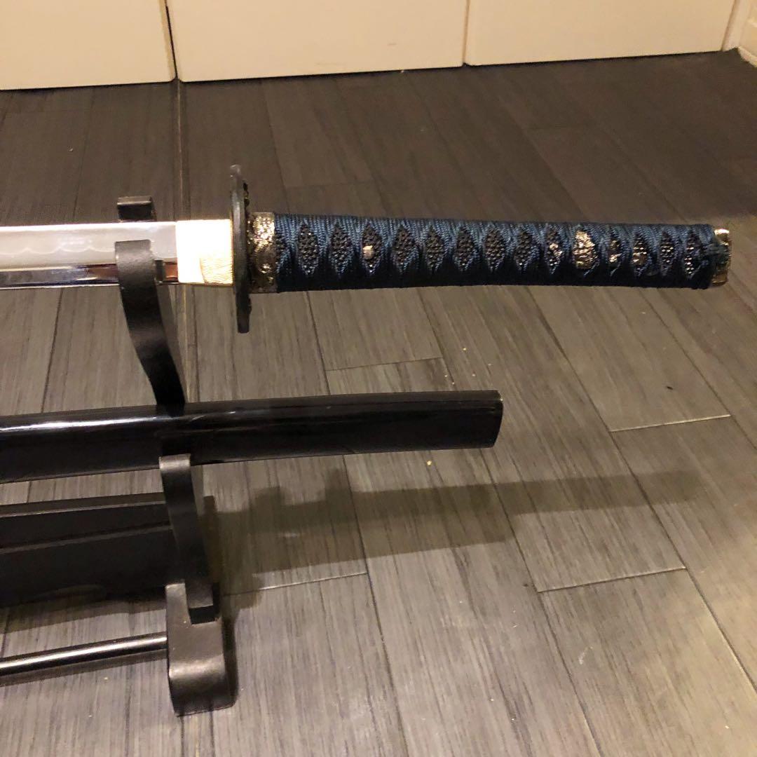 高級模造刀 高級居合刀 優波紋 亜合金刀身 名刀 居合刀 緑藍