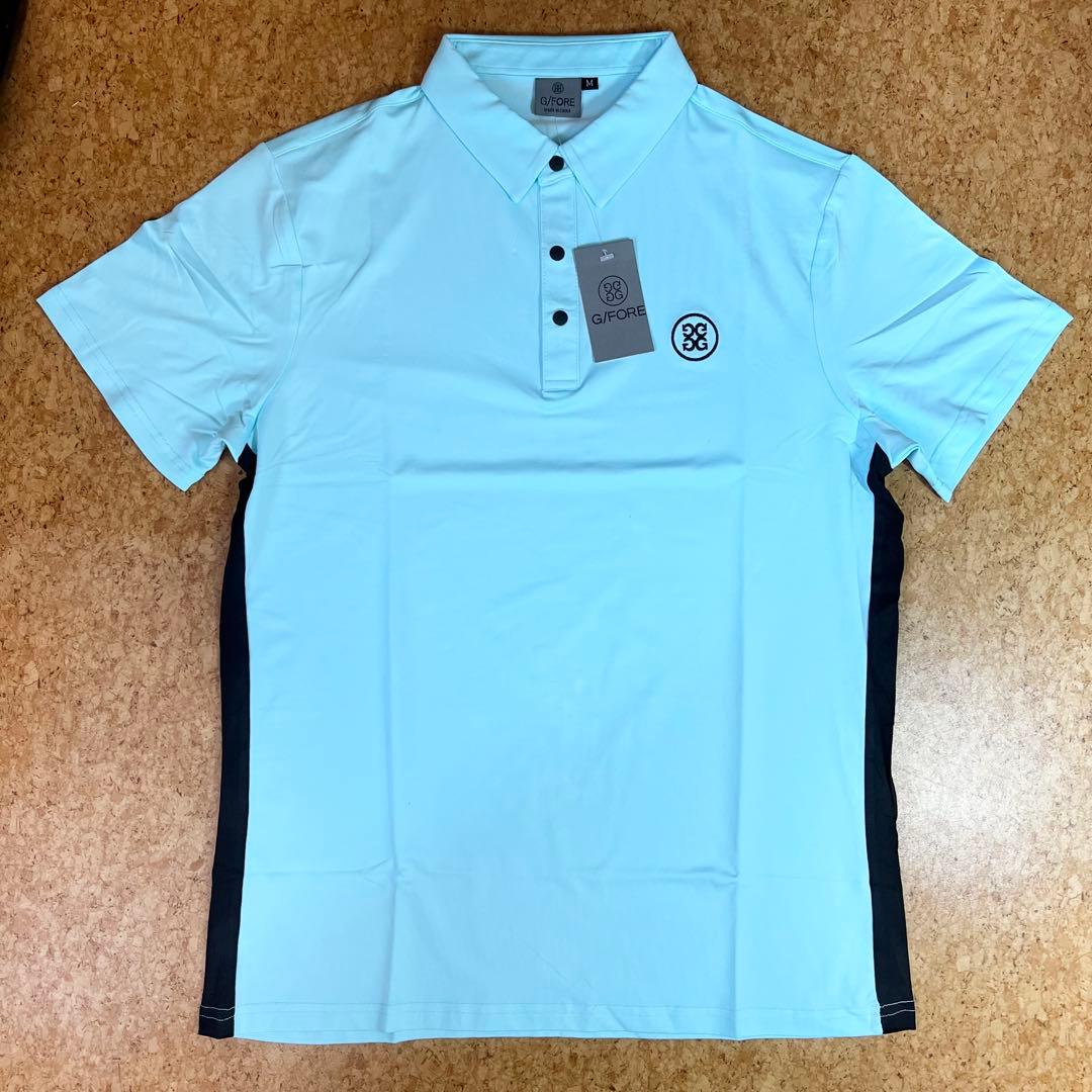 ジーフォア ゴルフ G/FORE Lサイズ ニットポロシャツ ブルー