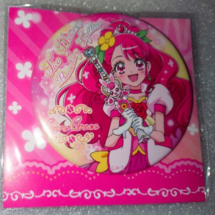 キュアグレース(花寺のどか) プリキュア プリティ袋缶バッジ2点+小皿