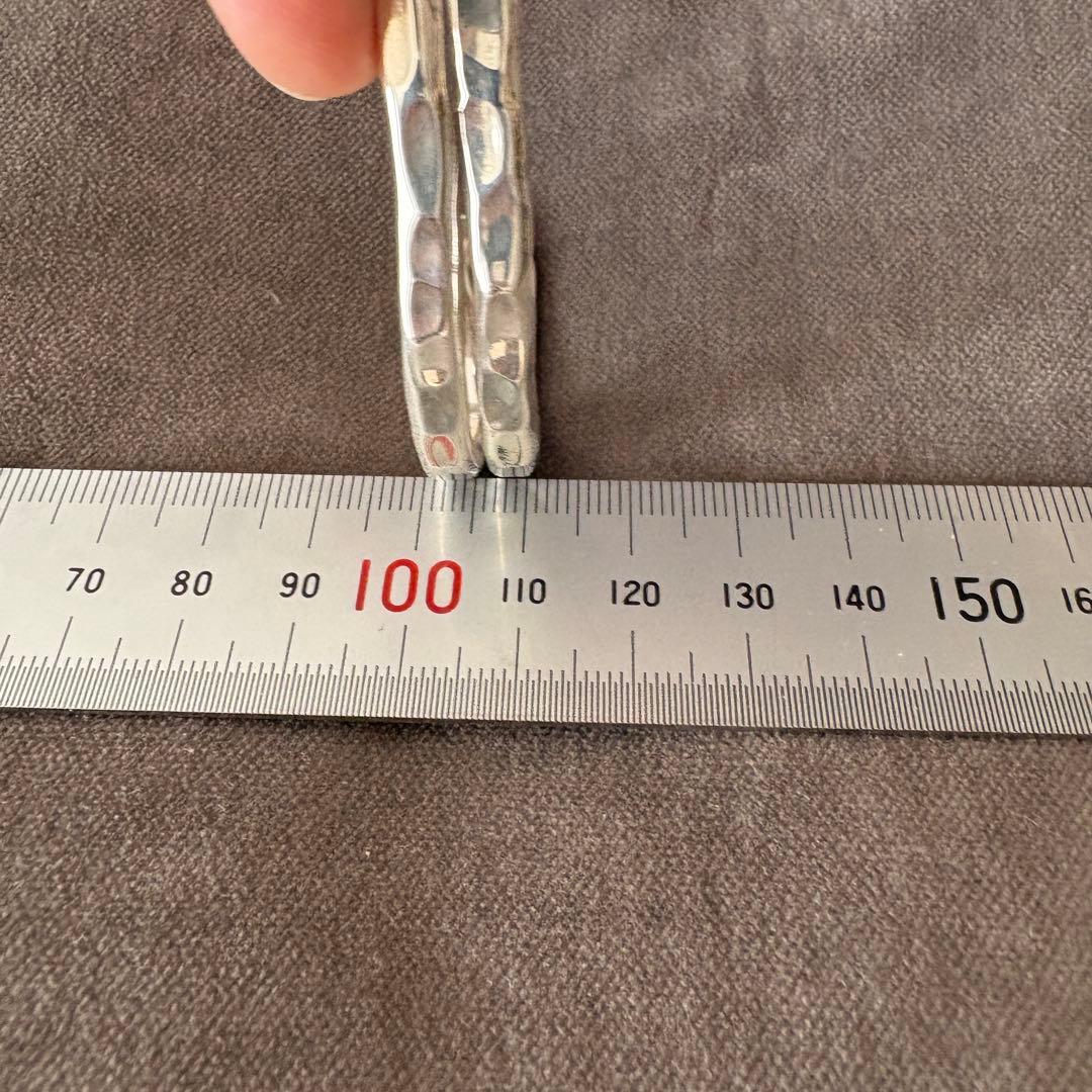 市松 シルバーバングル ダブルスタイル - メルカリ