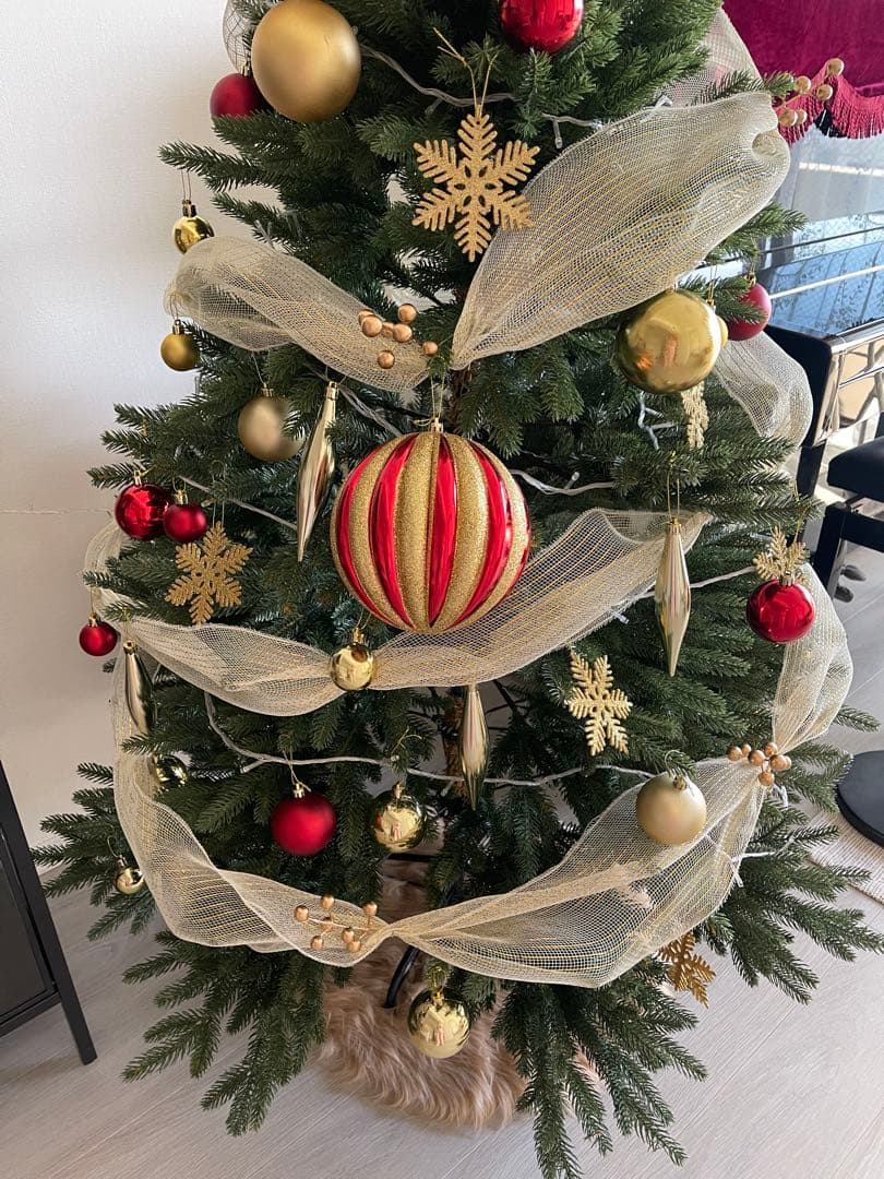 1.5m クリスマスツリー 金色装飾付き
