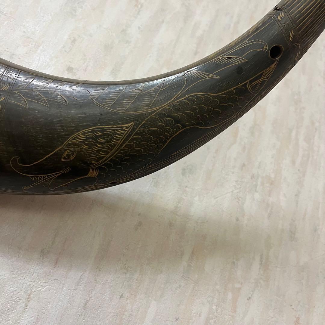 水牛の角 彫刻置物 - メルカリ