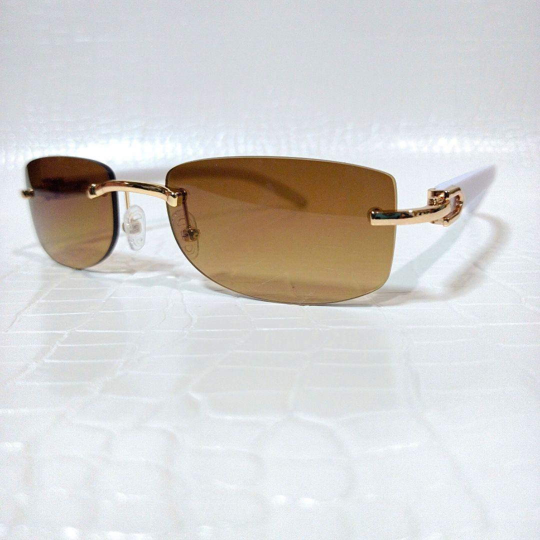 リムレス□サングラス□Y2K□ブラウン□グラデーション□Y2K□未使用品