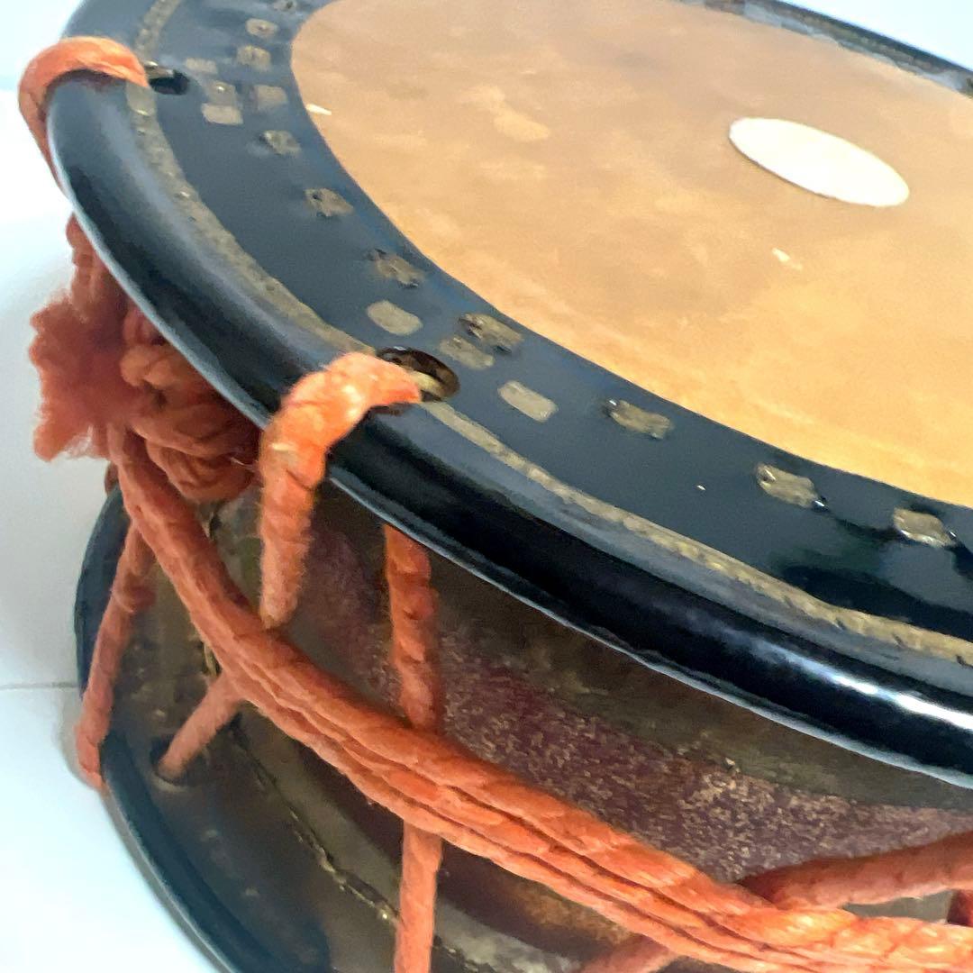 締め太鼓　和太鼓 34.5cm×16cm 蒔絵　打楽器　鼓面良好　金彩