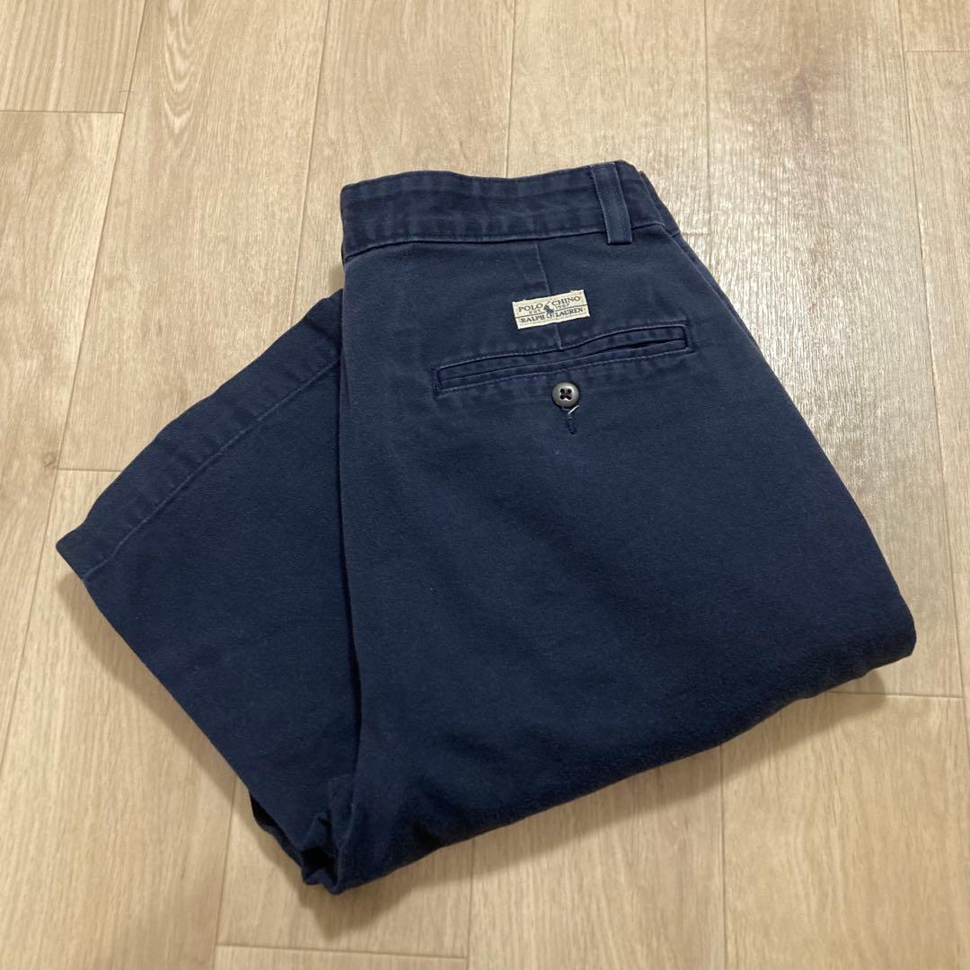 90s ラルフローレン 2タックポロチノ アンドリューパンツ W28 L28.7
