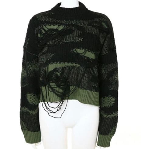 DIESEL ディーゼル カモフラ ジャガードニット トップス 迷彩 セーター