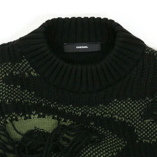 DIESEL ディーゼル カモフラ ジャガードニット トップス 迷彩 セーター